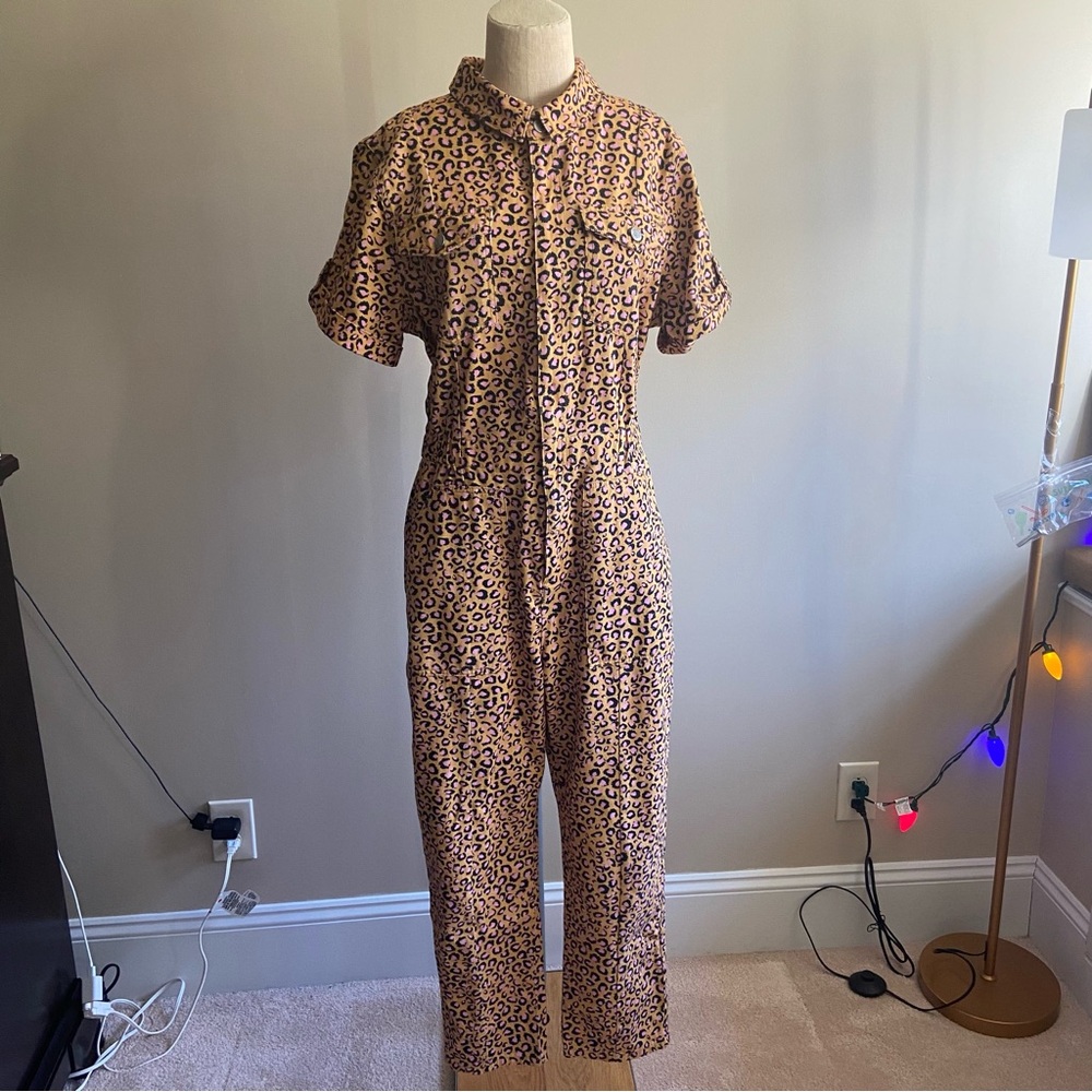 FARM Rio x Anthropologie Leopard Pop Jumpsuit